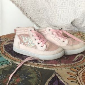 Pink glitter high tops